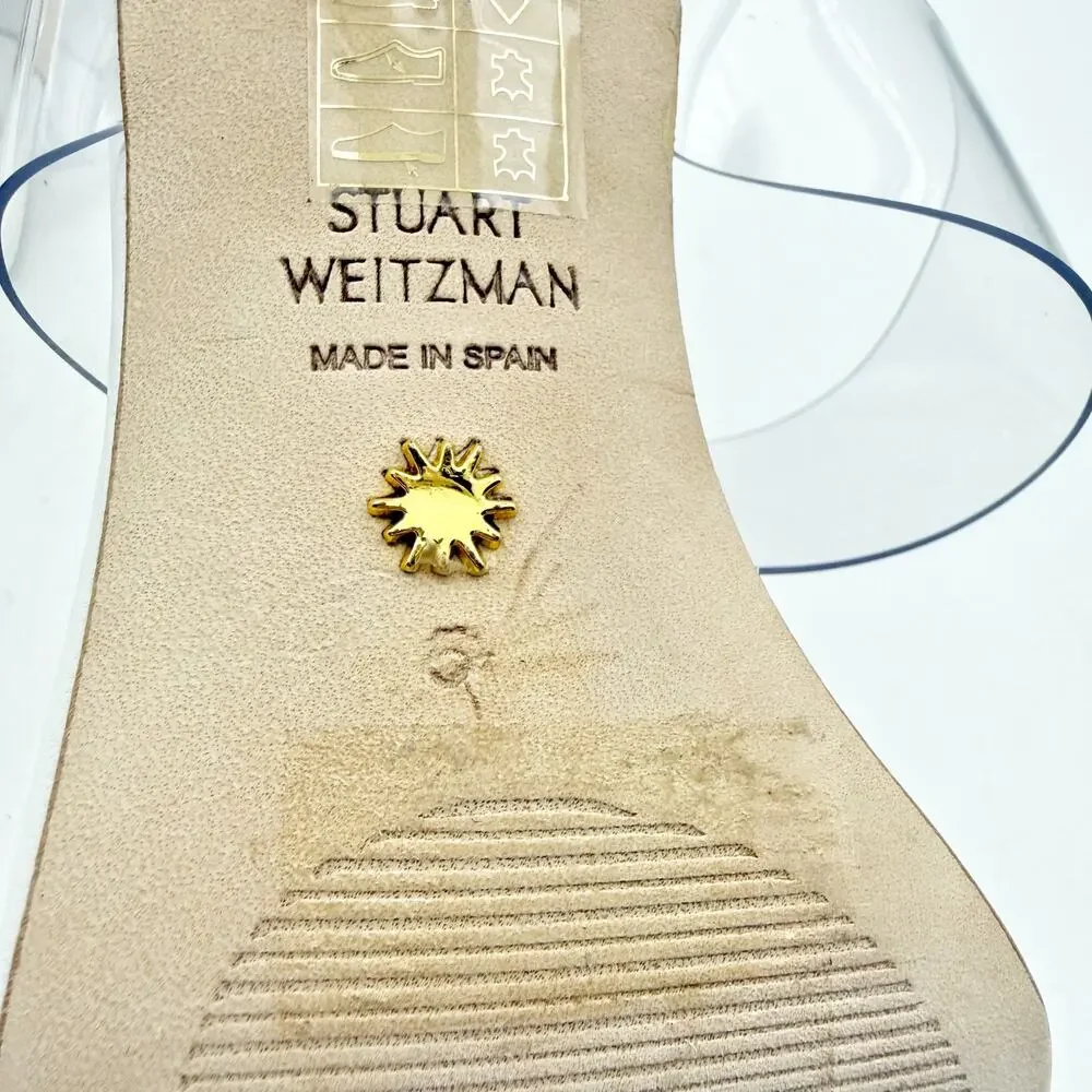 Stuart Weitzman Womens Kristal Clear Sandals US 5 EU 35.5 White Clear EUC